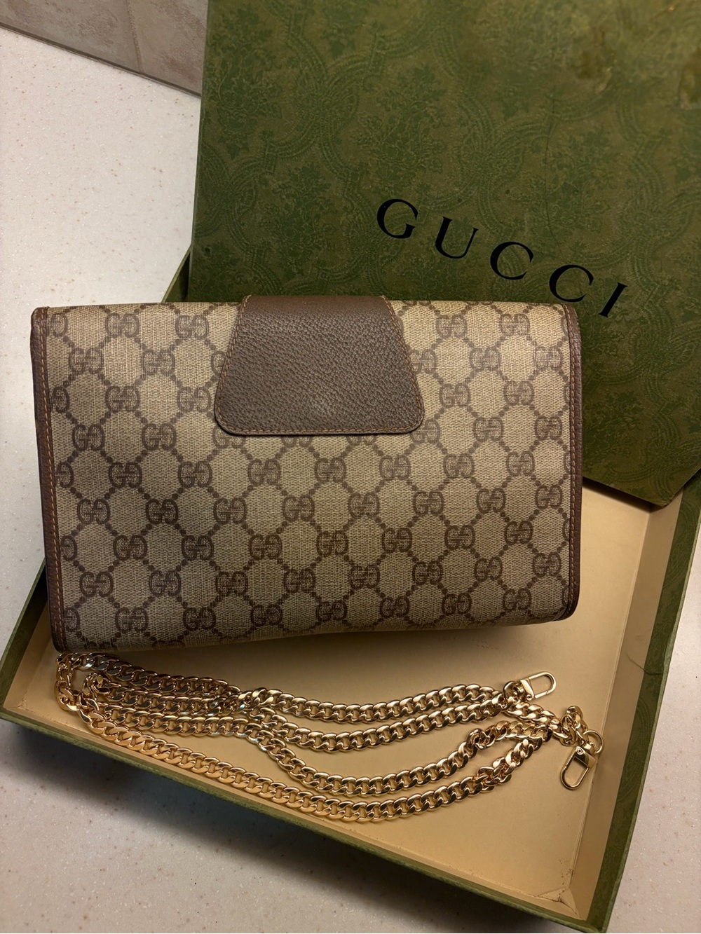 Gucci Beige GG Canvas Shoulder Bag - Picture 2 of 12